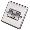 Brushed Steel 3 Gang Treble 10A Light Switch W03BSG image 0