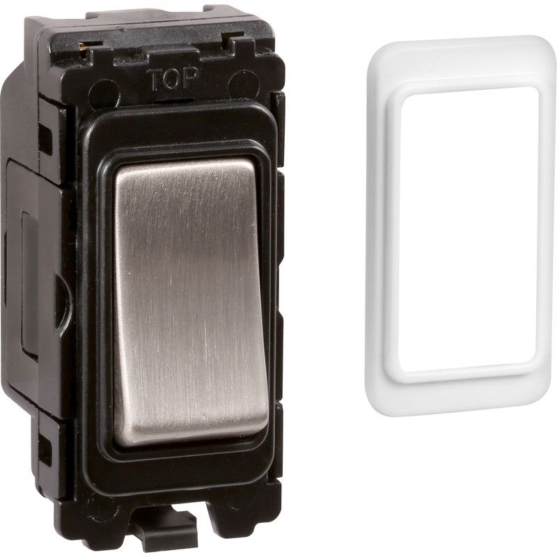 Brushed Chrome 20A Intermediate Grid Switch - GS05BC image 0