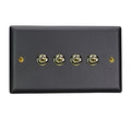 Varilight Vogue Matt Black 4-Gang 10A 1- or 2-Way Toggle Switch (Twin Plate) - XYT9V.MB image 0
