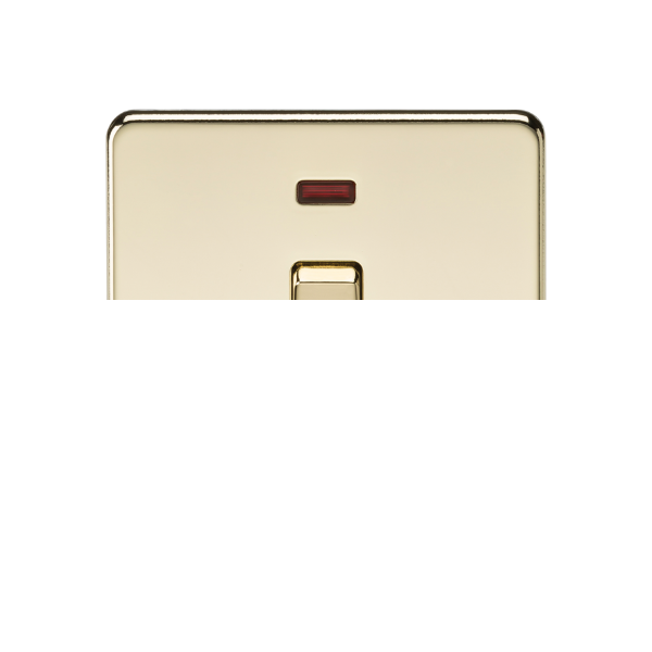 Polished Brass 20A 1G DP Switch with Neon - SF8341NPB image 0