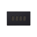 Matt Black Urban Screwless 4 Gang 2 Way Switch XDY9S.MB image 0