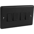 Matt Black 4 Gang 2 Way Switch 10a - W04MBB image 0