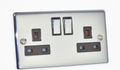 Polished Chrome Double 2 Gang 13a Socket - W07PCB image 0