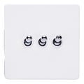 Varilight Primed 3-Gang 10A 1- or 2-Way Toggle Switch with Chrome Toggle - XDYT3S.PD image 0