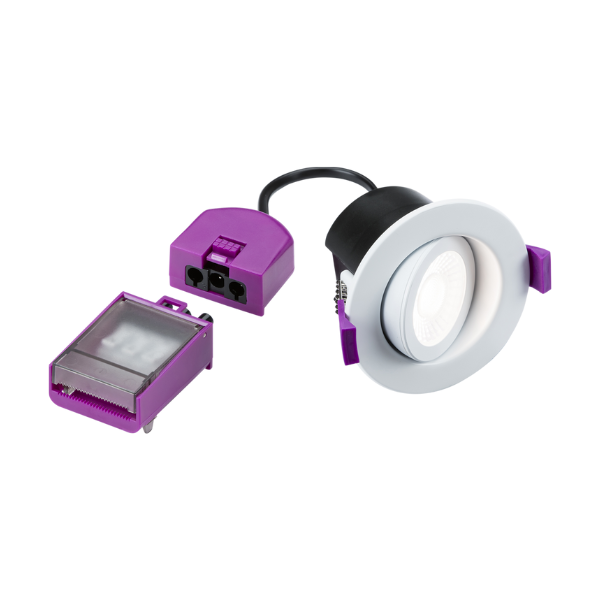 White Fire Rated IP65 Tilt Downlight SpektroLED Evo with 2 x Wattage and 4 x CCT image 0