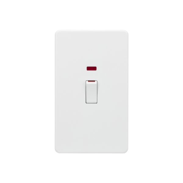 Matt White 45A DP Switch with Neon (2G size) - SF82MNMW image 0