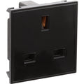 Euro Module Socket Outlet 13A Black - IN024 image 0