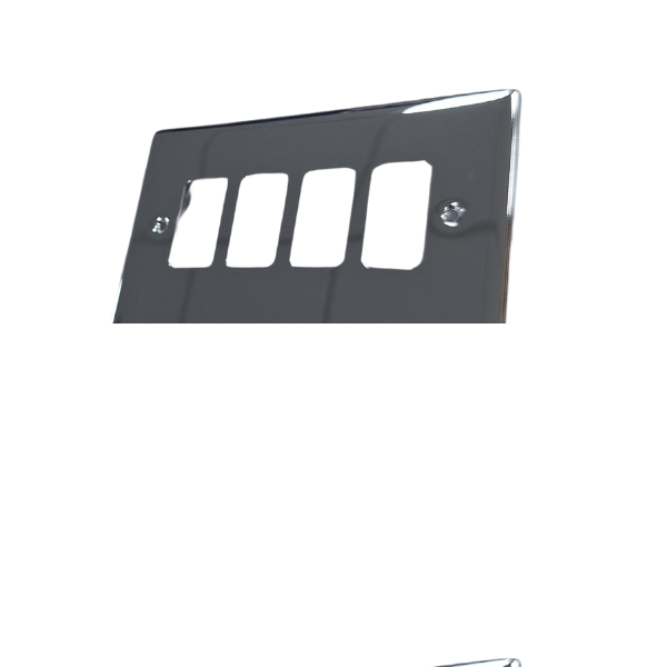 Polished Chrome 8 Gang Grid Switch Plate - WGP8GPC image 0
