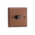 Urban Brushed Bronze 1-Gang 2-Way V-Pro Push On/Off Rotary LED Dimmer 1 x 0-120W (1-10 LEDs) JYP401.BZ image 0