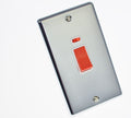 Polished Chrome 45A Double Vertical Cooker Switch - W40PCW image 0