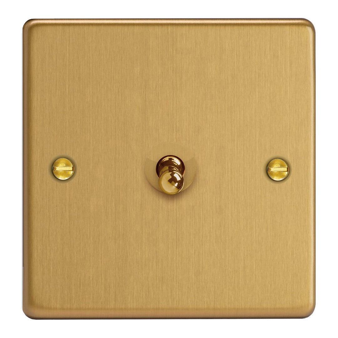 Brushed Brass 1-Gang 10A 1- or 2-Way Toggle Switch XDET1.BB image 0