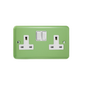 Beryl Green 2-Gang 13A Double Pole Switched Socket XY5W.BG image 0