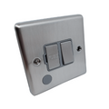 Brushed Steel 13A Switched Fuse Spur -  W38BSG image 0