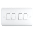 4 Gang Quad 10a Light Switch ST04W image 0