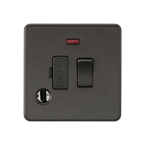 Smoked Bronze 13A Switched Fused Spur with Neon and Flex Outlet - SF6300FSB image 0