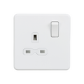 Matt White 13A 1G DP Switched Socket with White Insert - SFR7000MW image 0