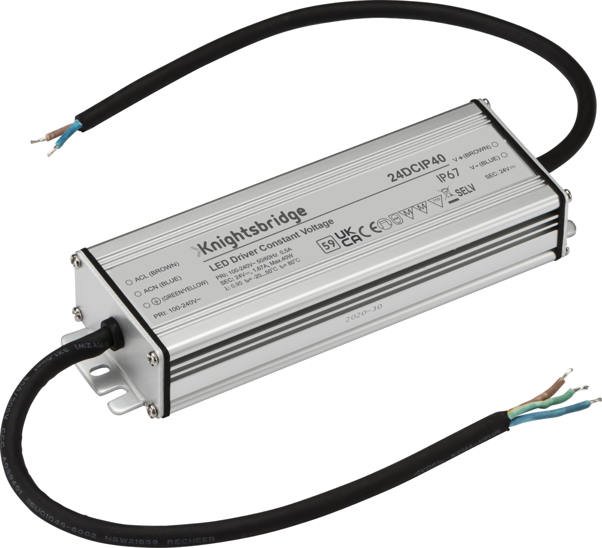 24V IP67 40W DC LED Driver - Constant Voltage - 24DCIP40 image 0