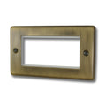 Windsor Antique Brass Data Plate 4 Modules Black Insert - W64AB image 0
