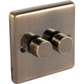 Windsor Antique Brass 2 Gang 400W Dimmer Switch - W23AB image 0