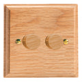 Varilight Kilnwood 2-Gang 2-Way V-Dim Push On/Off Rotary Dimmer 2 x 40-250W - HK4O image 0