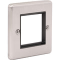 Brushed Steel Data Plate 2 Modules Black Insert - W63BSB image 0