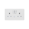 Matt White 13A 2G DP Switched Socket with Photocell Nightlight Function with White Insert - SFR9NLMW image 0