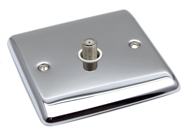 Definition Polished Chrome 1 Gang Satellite Outlet D59PCW image 0