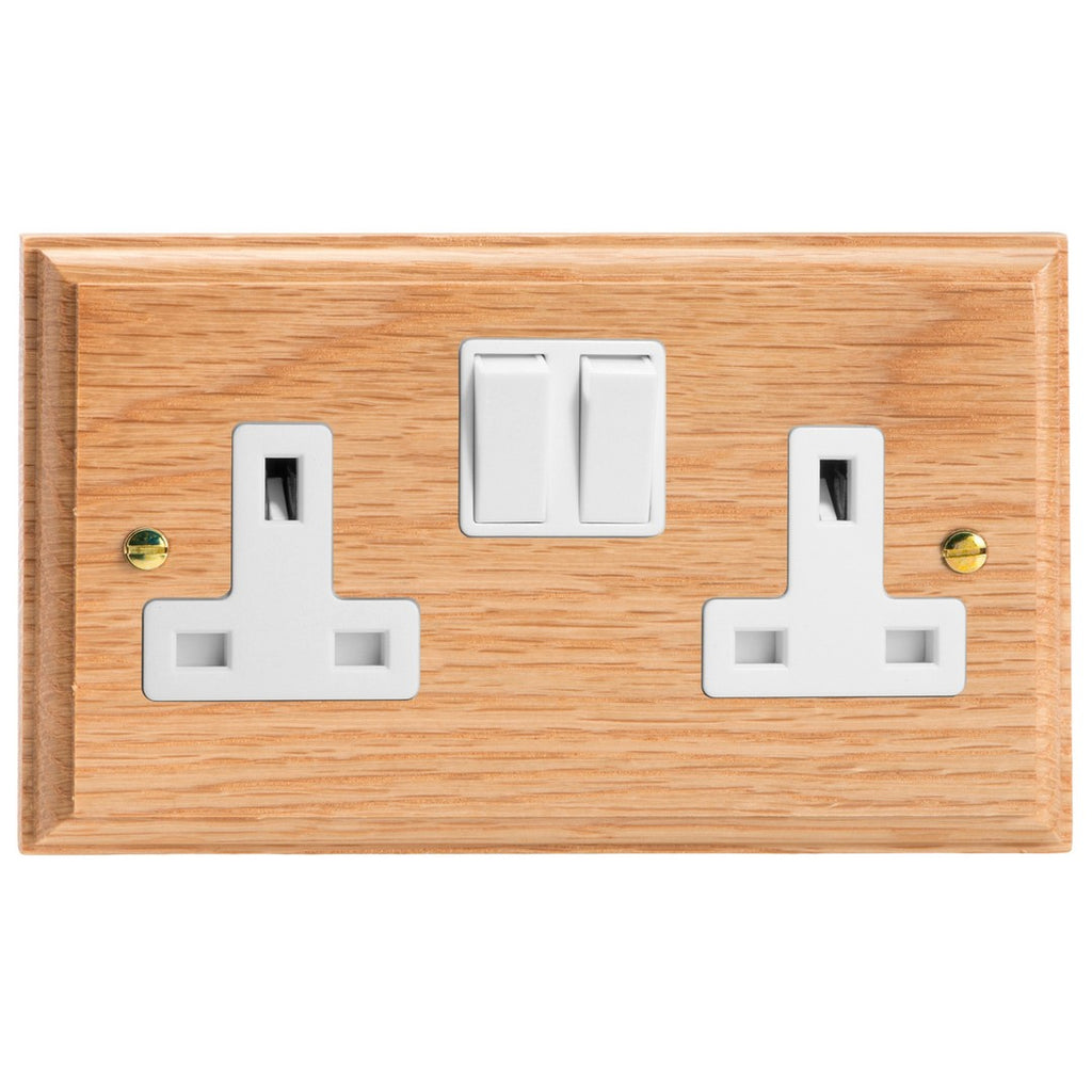 Varilight Kilnwood 2-Gang 13A Double Pole Switched Socket - XK5OW image 0