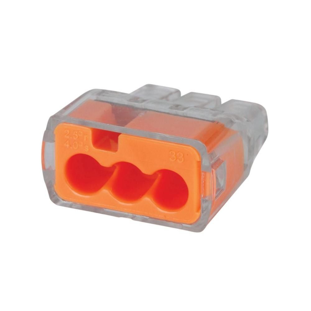 Ideal In-Sure Push-In 3-Port Wire Connector Pack of 100 image 0