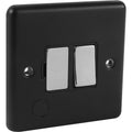 Matt Black 13A Switched Fused Spur Without Neon and Polished Chrome Rocker - W38MBPC image 0