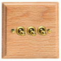 Varilight Kilnwood 3-Gang 10A 1- or 2-Way Toggle Switch - XKT3O image 0