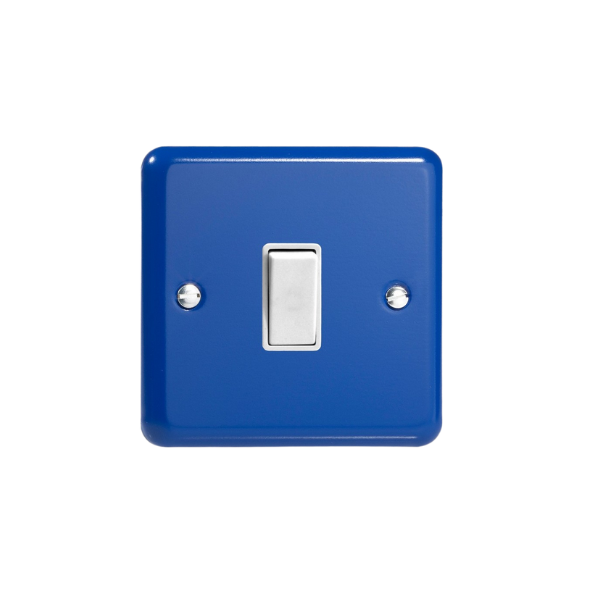 Reflex Blue 1-Gang 10A 1- or 2-Way Rocker Switch XY1W.RB image 0