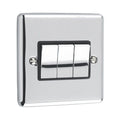 Polished Chrome 3 Gang Treble 10A Light Switch - W03PCB image 0
