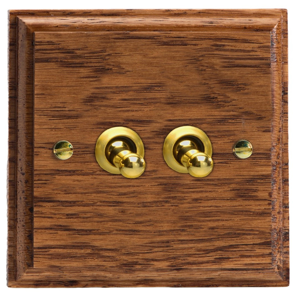 Varilight Kilnwood 2-Gang 10A Intermediate Toggle Switch - XKT77MO image 0