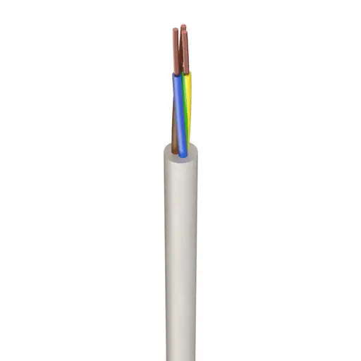 3183Y 1.0mm² PVC Round Flexible Cable White (50m Drum) image 0