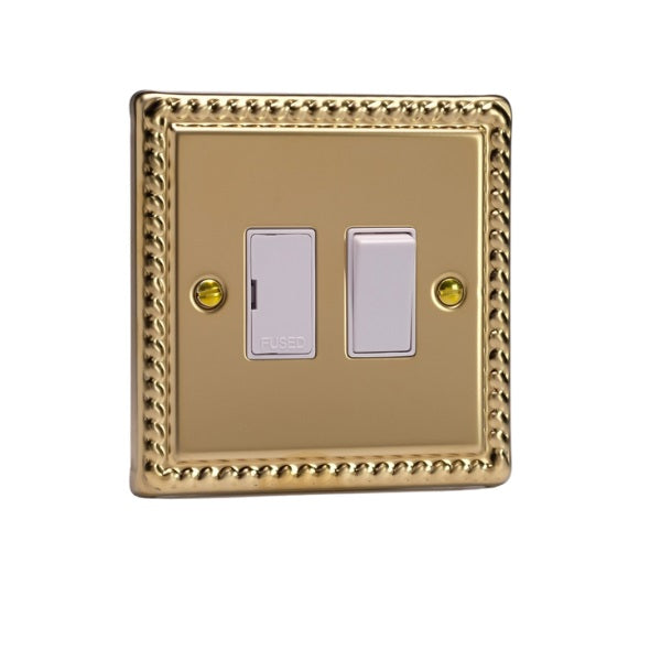 Varilight Georgian Brass 13A Switched Fused Spur - XG6W image 0