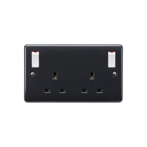 13A 2G DP Switched Socket with Twin Earths and Outboard Rockers [Part M compliant] image 0