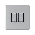 2 Gang Double 10a Light Switch - SG02BCB image 0