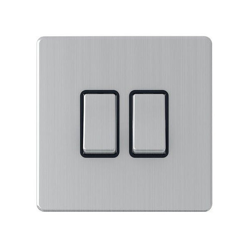 2 Gang Double 10a Light Switch - SG02BCB image 0