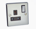 Polished Chrome Single 1 Gang 13a Socket - W06PCB image 0