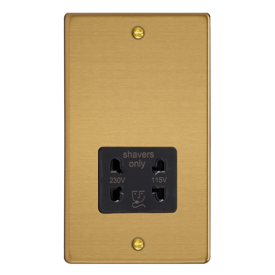 Brushed Brass Dual Voltage Shaver Socket 230V/115V XDESSB.BB image 0
