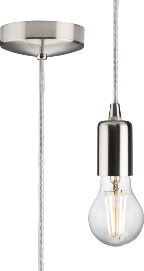 1.8m E27 Contemporary Pendant Set - Brushed Chrome image 0
