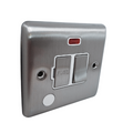 DEFINITION 13A SWITCHED FUSED SPUR WITH NEON B/CHROME WHITE INSERT - D39BCW image 0