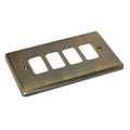 Antique Brass 4 Gang Grid Plate - WGP4GAB image 0