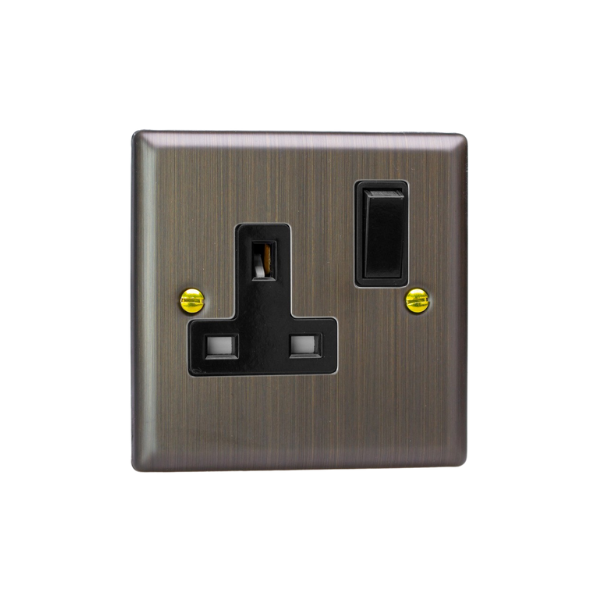 Urban Antique Brass 1-Gang 13A Double Pole Switched Socket XY4B.AB image 0
