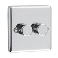 Polished Chrome 2 Gang 400W Dimmer Switch - W23PC image 0