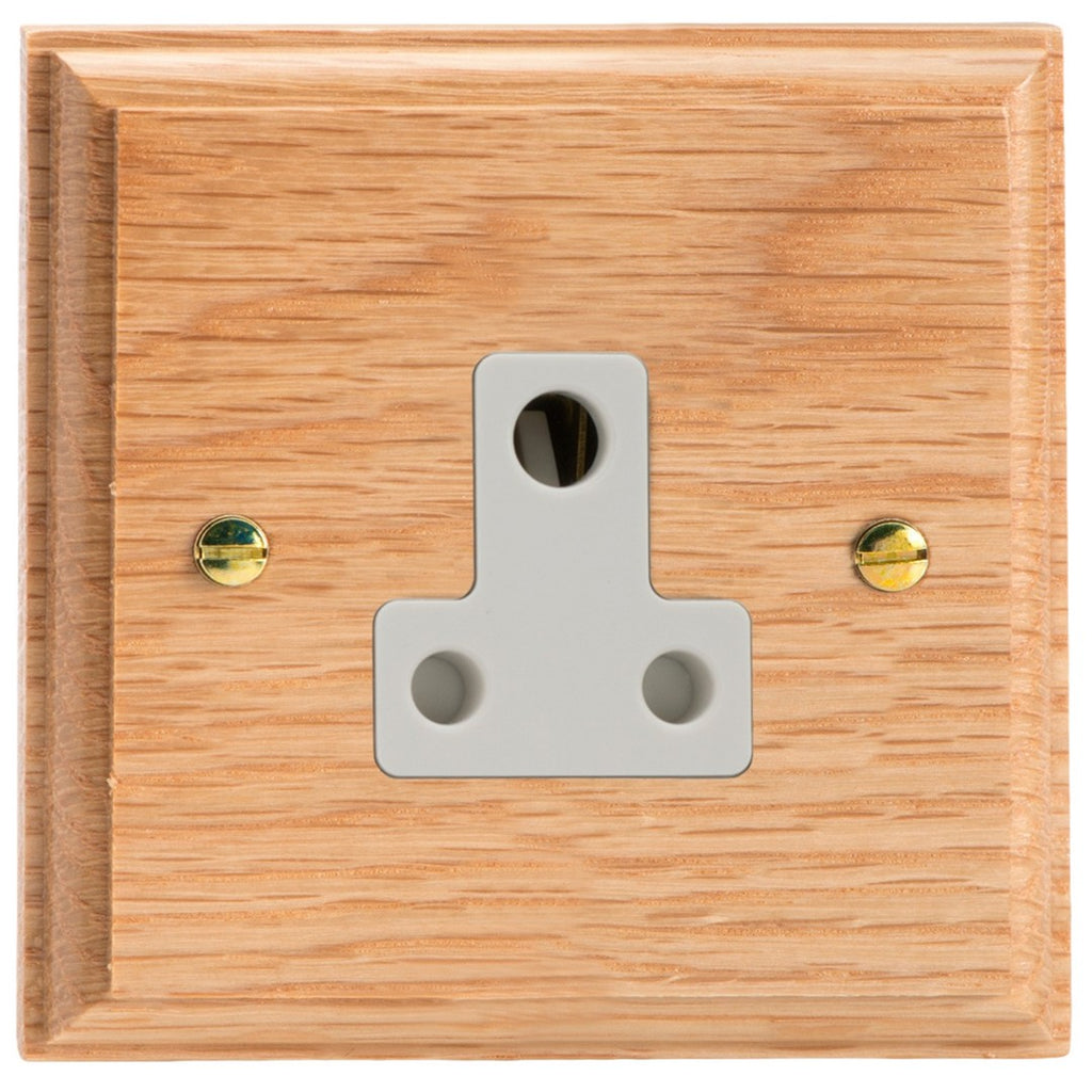 Varilight Kilnwood 1-Gang 5A Round Pin Socket - XKRP5OW image 0