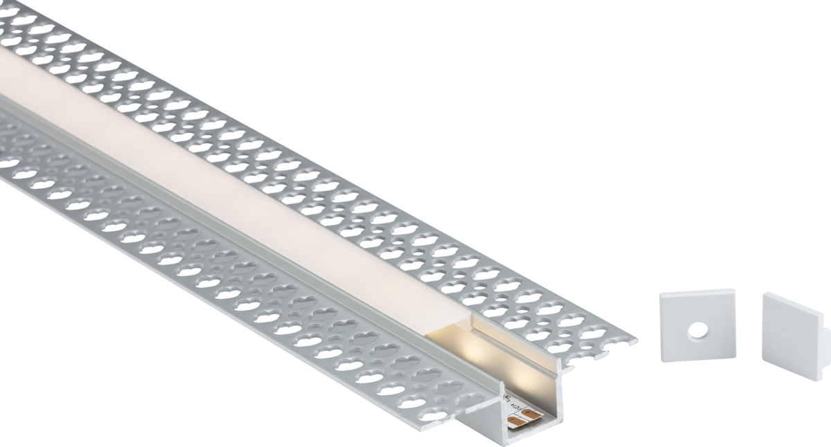 1M Aluminium Profile - Plaster-in Recessed - 1MPLA image 0