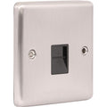 Brushed Steel 1 Gang RJ45 Socket -  W62BSB image 0