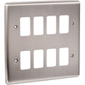 Brushed Chrome 8 Gang Grid Plate - WGP8GBC image 0